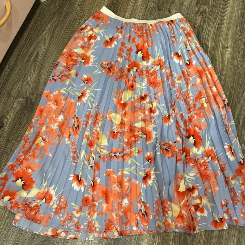 Halogen Cherry Blossom Floral Pleated size small